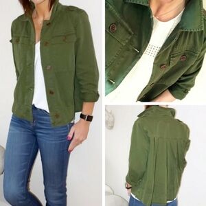 J. Crew Utility Field Jacket Army Green Olive  Cotton Twill | Size Petite Small